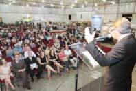 Em seu discurso, durante a solenidade de abertura da 9ª edição da Feira do Livro de Joinville, o prefeito Carlito Merss destacou a impotância do evento e destacou o que sua administração faz para melhorar a qualidade de vida do joinvillense. - Fotografo: Mauro Artur Schlieck - Data: 12/04/2012