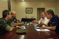 O prefeito em exercício, Ingo Butzke, recebeu nesta quinta-feira (5/1) a visita de apresentação do novo comandante do 62° Batalhão de Infantaria, o tenente coronel Ronaldo França Navarro, que assumirá o cargo dia 11/1 - Fotografo: Kátia Nascimento / Secom - Data: 05/01/2012