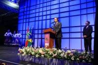 Abertura da 73ª Festa das Flores. O ministro da Ciência, Tecnologia e Inovação, Aloisio Mercadante. Em sua fala, ele enalteceu a Festa num momento histórico, onde o país recupera sua autoestima, a partir da geração de emprego e do desenvolvimento. - Fotografo: Mauro Artur Schlieck - Data: 11/11/2011