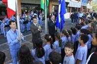  O Hasteamento do Pavilhão Nacional aconteceu na mnhã desta quarta-feira (05/10) com apresença da Escola Municipal Pauline Parucker e do Clube dos Desbravadores Universus da Igreja Adventista do Sétimo Dia  - Fotografo: Kátia Nascimento - Data: 05/10/2011