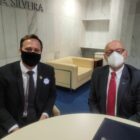 O prefeito de Joinville Adriano Silva em reunião com o senador Esperidião Amin