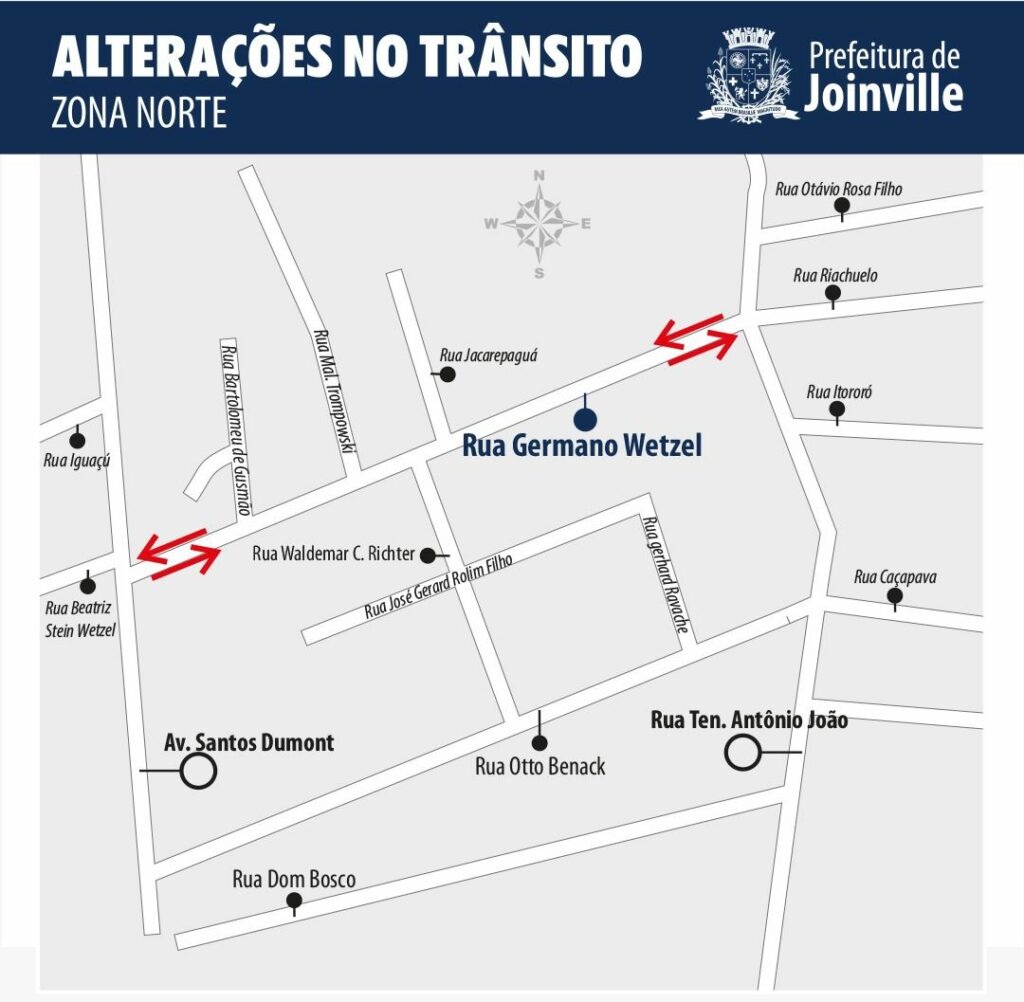 Rua Germano Wetzel terá mudança de sentido
