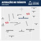 Arte mostra as ruas e as alterações no trânsito na zona norte da cidade