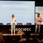 Vice-prefeita Rejane Gambin e secretário de saúde, Jean Rodrigues, durante a abertura do evento