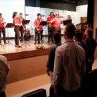 Banda do Corpo de Bombeiros Voluntários de Joinville se apresenta no palco do evento