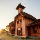 foto da fachada da estação ferroviária de Joinville