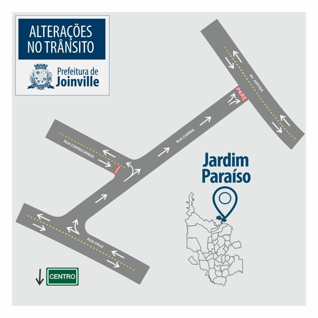 Rua Carina, no Jardim Paraíso, passa a ter mão única a partir desta quarta-feira (29/6)