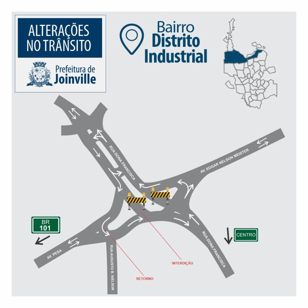 Detrans vai orientar trânsito no trecho de obras do elevado no Eixo Industrial Norte