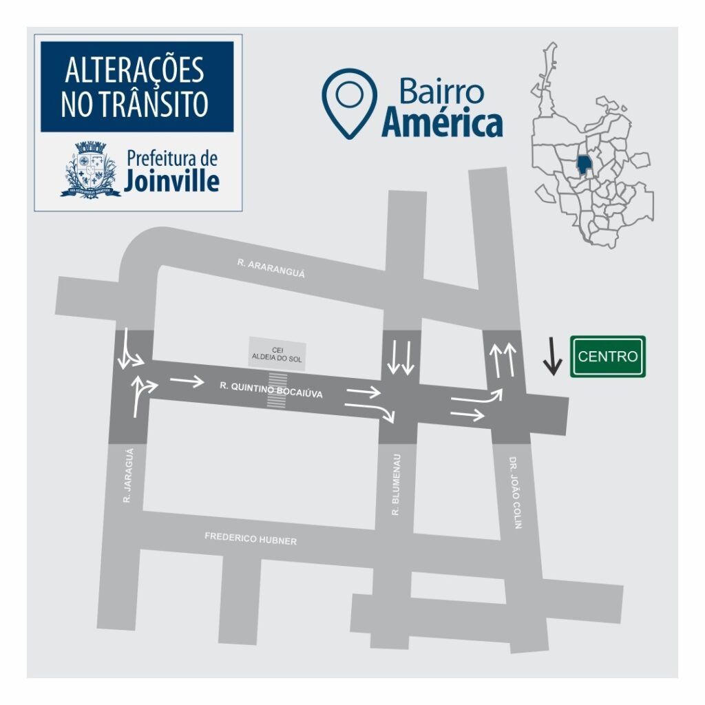 Rua Quintino Bocaiúva, no bairro América, terá mudança de sentido