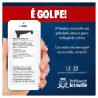 Texto alerta sobre golpe aplicado em nome da Prefeitura