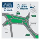 Mapa com as alterações de trânsito no local