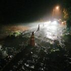 Estrada interditada pela Defesa Civil após enxurrada