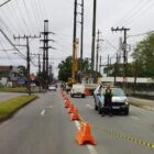 pista interditada na Avenida Santos Dumont