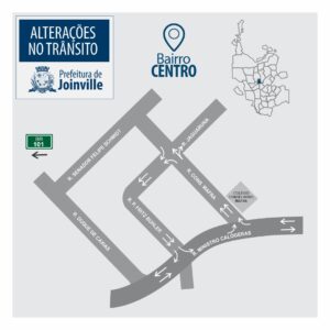 Mapa com as ruas do binário