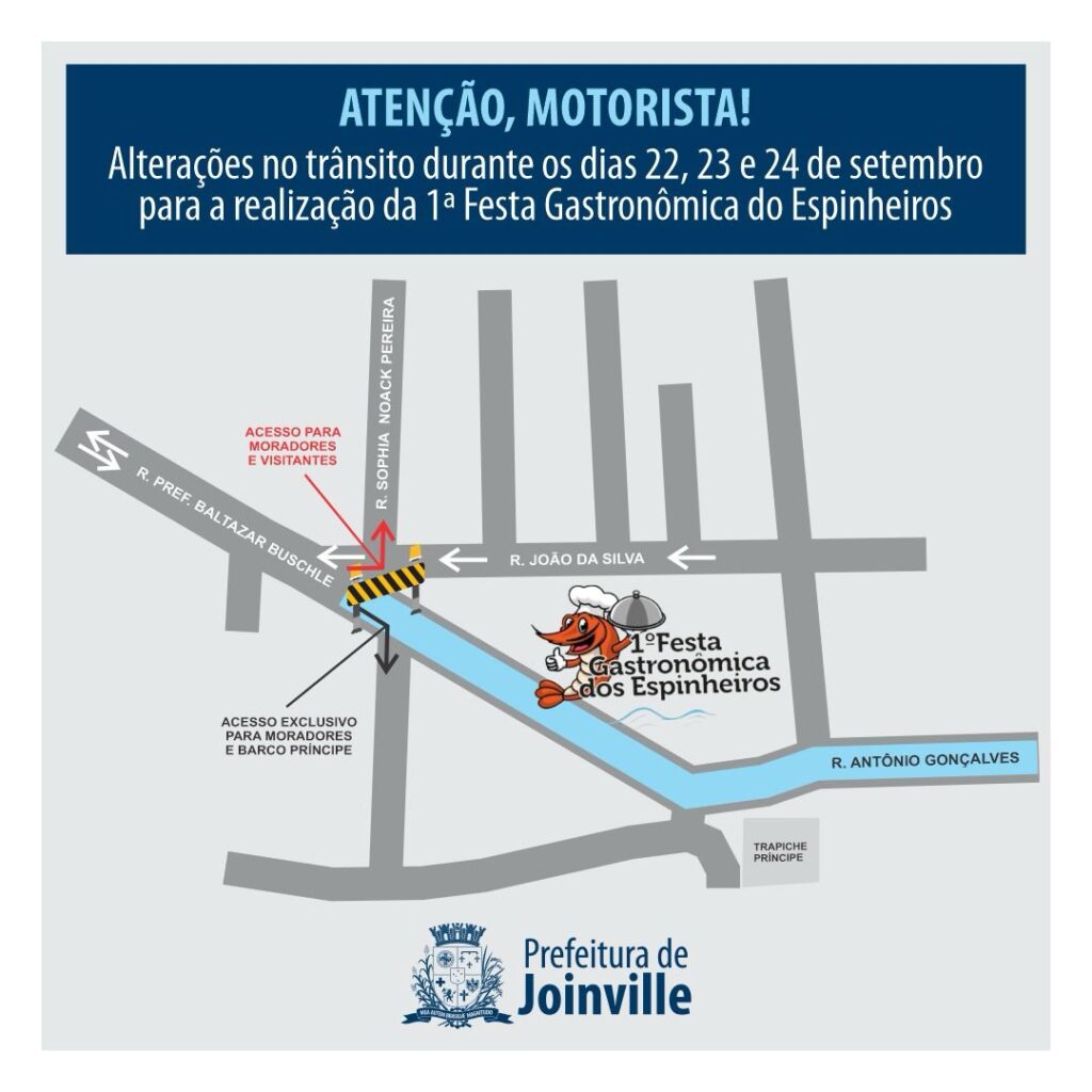 Detrans de Joinville vai orientar trânsito durante realização da Festa Gastronômica do Espinheiros