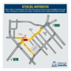 Mapa com as ruas interditadas
