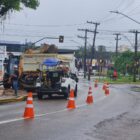 Cones sinalizam obra na via