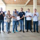 Autoridades durante a entrega da Ordem de Serviço