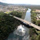 Imagem aérea da ponte do trabalhador