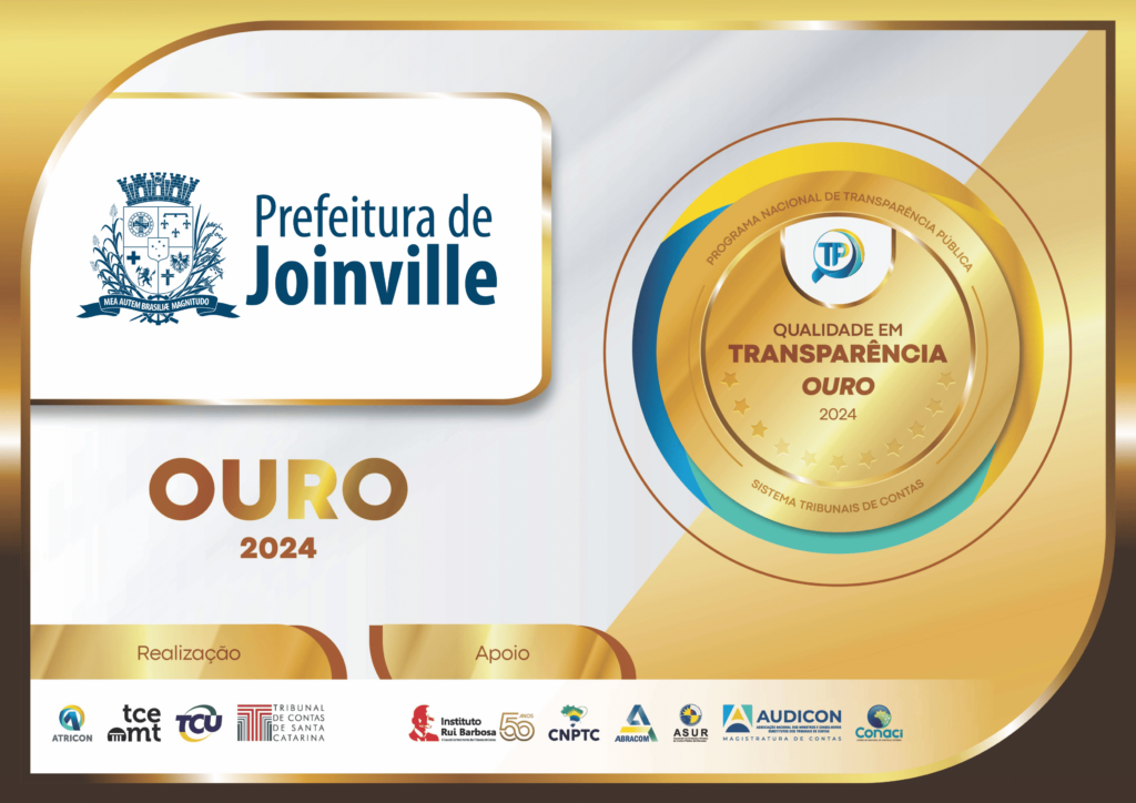 Prefeitura de Joinville conquista Selo de Qualidade em Transparência Pública na categoria Ouro