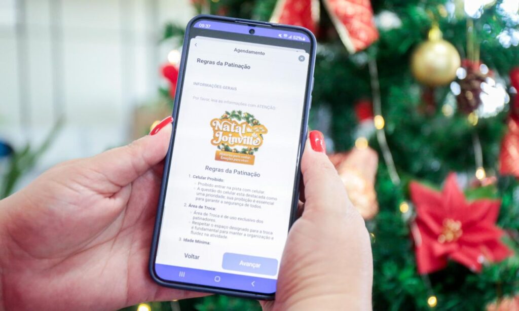 Agendamento gratuito para a pista de patinação do Natal de Joinville abre nesta segunda-feira