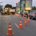 Cones demarcam obra na via