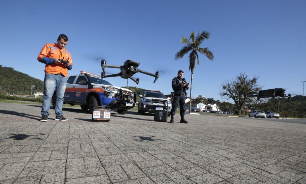 Drones auxiliam trabalhos da Secretaria de Proteção Civil e Segurança Pública da Prefeitura de Joinville