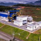 Imagem aérea da nova unidade de recuperação energética, construção nova, com seis unidades, além de equipamentos