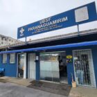 Prédio azul e branco com letreiro escrito UBSF Paranaguamirim