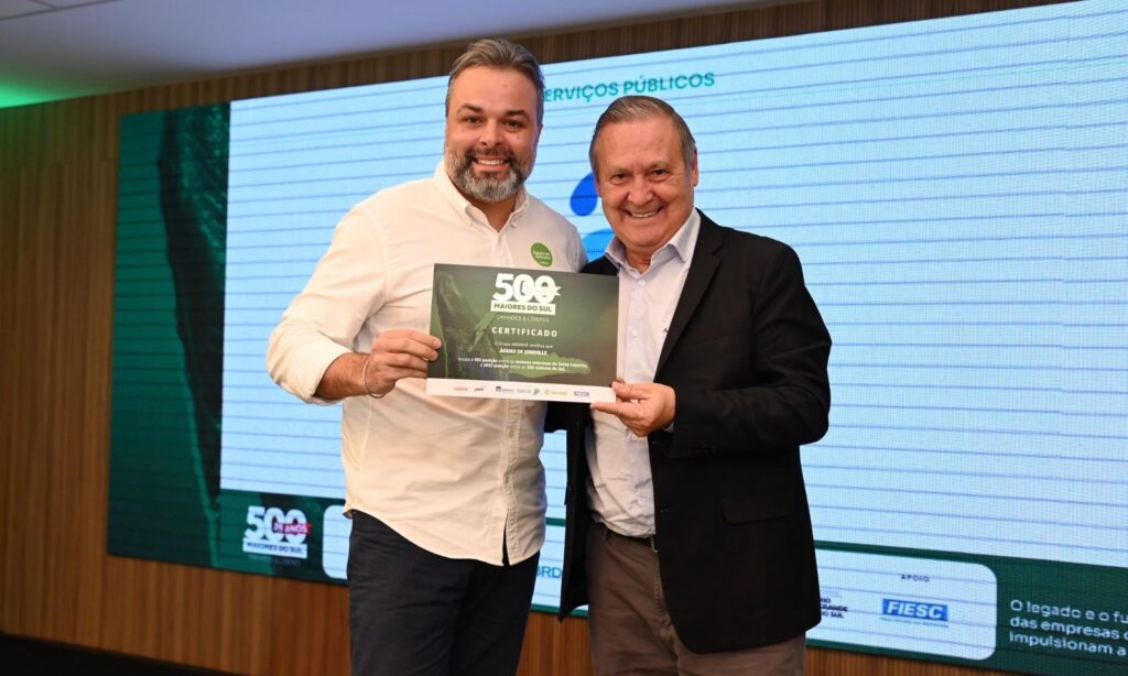 Águas de Joinville está entre as maiores empresas de Santa Catarina