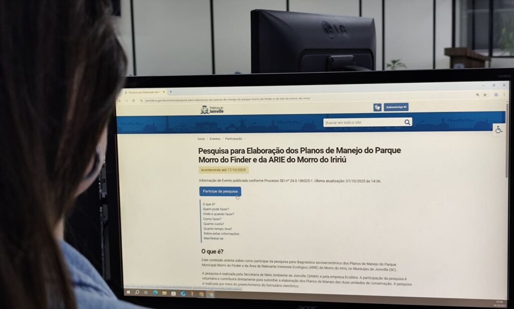 Prefeitura de Joinville abre pesquisa pública sobre os Planos de Manejo do Parque Morro do Finder e da ARIE do Morro do Iririú