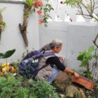 Agente da vigilância faz a vistoria no quintal da casa