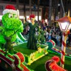 Carro alegórico traz estrutura que reproduz o jacaré Fritz e personagem humana Rosalía