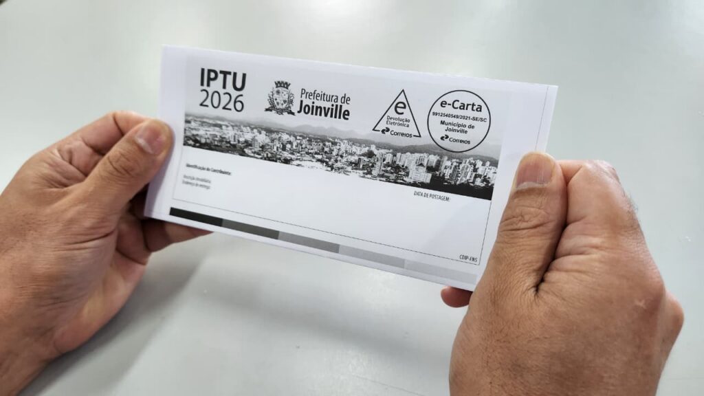 Prefeitura de Joinville começa a distribuir carnê do IPTU 2026 na próxima semana