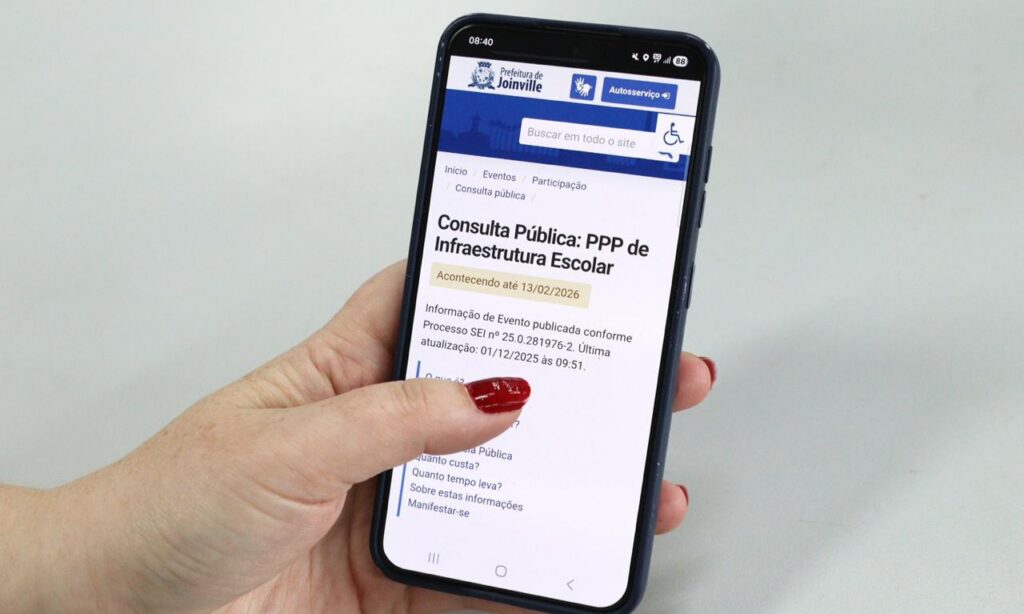 Prefeitura de Joinville abre consulta online e realiza audiência pública sobre a PPP de infraestrutura para novas unidades escolares