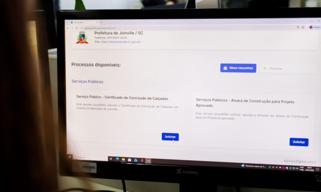 Prefeitura de Joinville passa a emitir certificado de conclusão de calçadas online