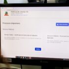 Tela de computador mostra o sistema Aprova, da Prefeitura de Joinville