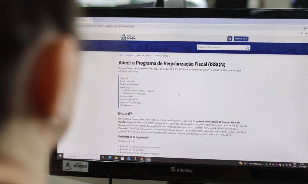 Joinvilenses podem aderir ao Programa de Regularização Fiscal do ISSQN