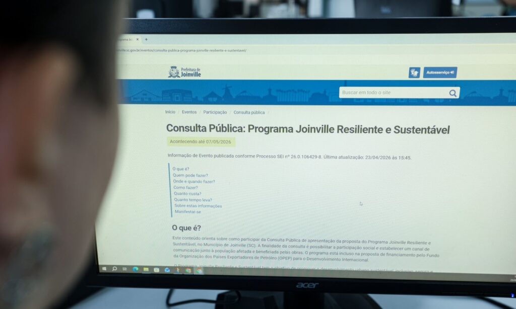 Prefeitura de Joinville abre consulta pública sobre programa de obras na cidade
