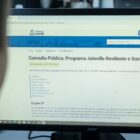 Imagem mostra tela de computador em página com o título consulta pública