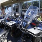 Motos da Guarda estacionadas