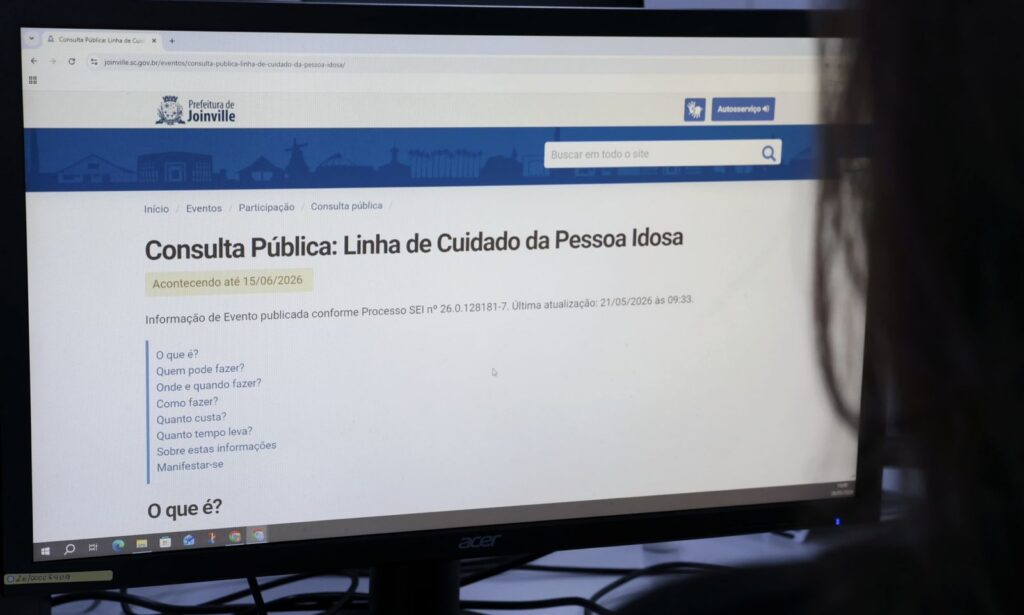 Prefeitura de Joinville abre consulta pública sobre nova Linha de Cuidado da Pessoa Idosa