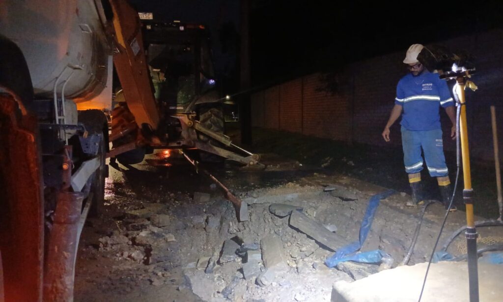 Manutenção emergencial na rua Dona Francisca interrompe, temporariamente, a operação da Estação de Tratamento de Água Cubatão