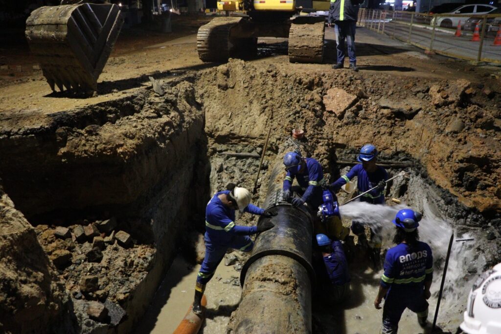 Estação de Tratamento de Água Cubatão volta a operar após parada emergencial para conserto de vazamento em adutora