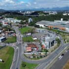 Imagem aérea mostra trecho da avenida Santos Dumont que será bloqueado