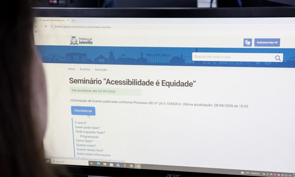 Inscrições para o Seminário “Acessibilidade é Equidade” estão abertas no site da Prefeitura de Joinville